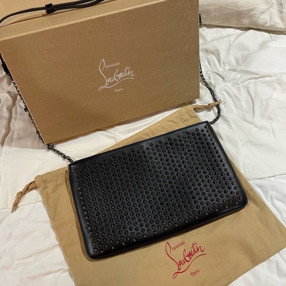 Clutch Loubiposh Spiked Black Cross Body Bag. - Picture 6 of 7